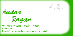 andor rogan business card